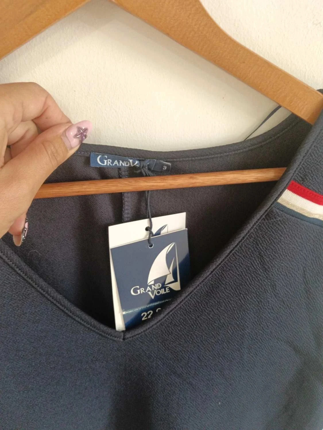 C133 marineblauwe Grand Voile-jurk T3 – photo 2
